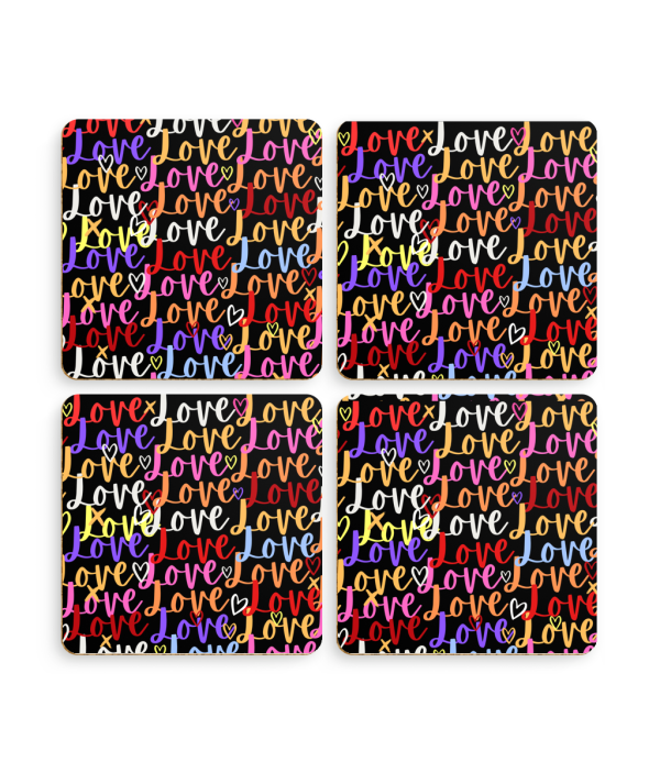 Pack of 4 Coaster Love